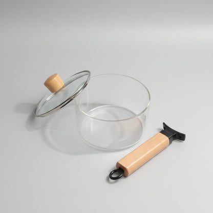WellDeco Borosilicate Glass Saucepan with Lid & Heat-Resistant Handle