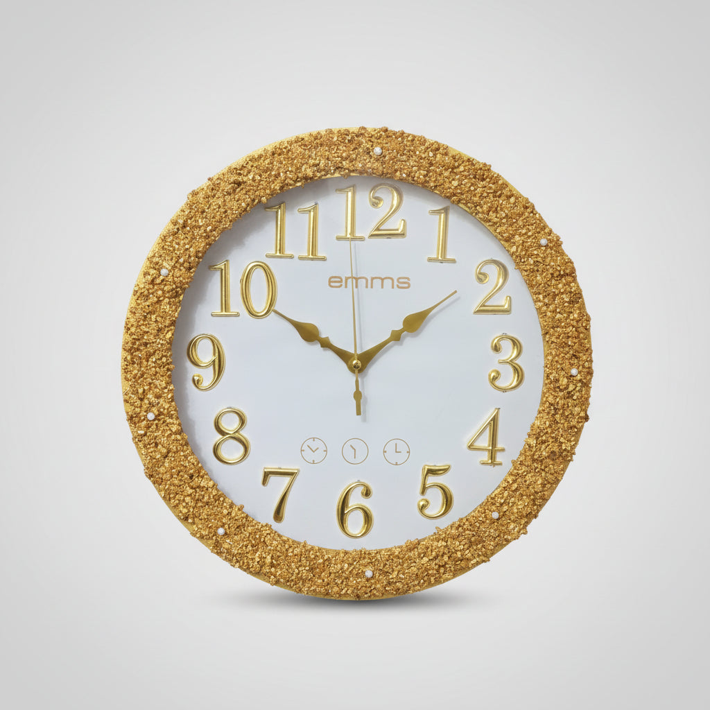 Luxury Decorative Wall Clock – Modern Silent Quartz Clock with Gold Numbers