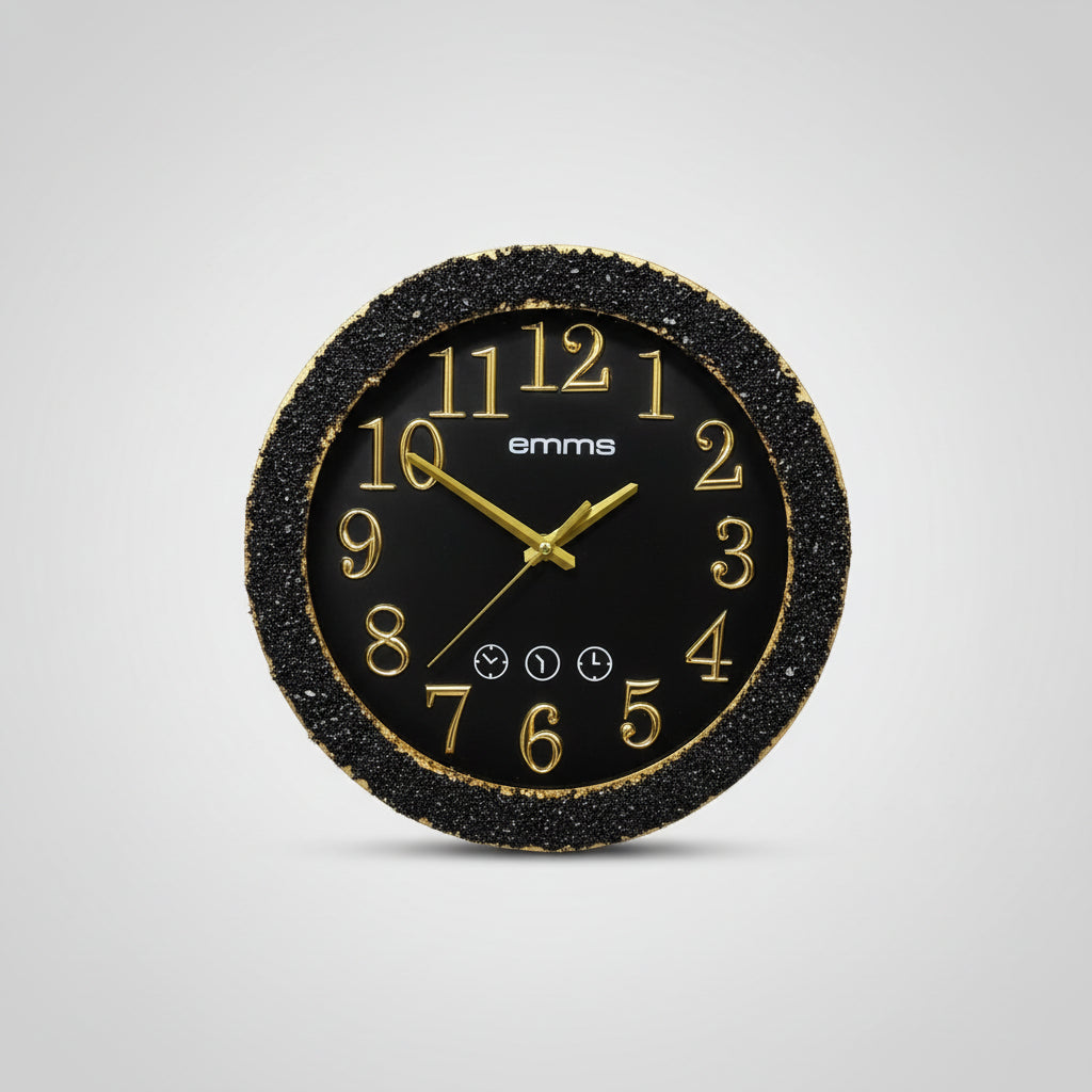 Luxury Decorative Wall Clock – Modern Silent Quartz Clock with Gold Numbers