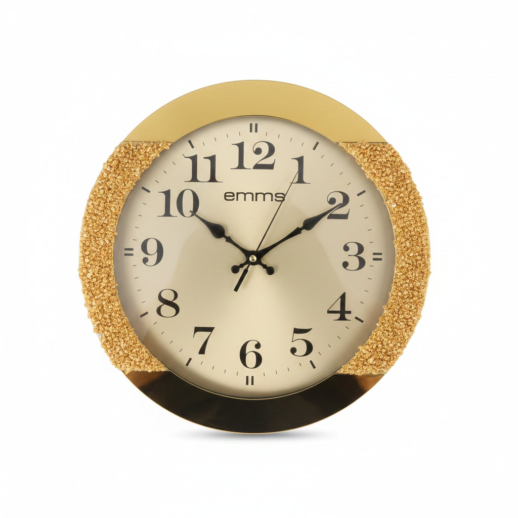Luxury Decorative Wall Clock – Modern Silent Quartz Clock with Gold Numbers