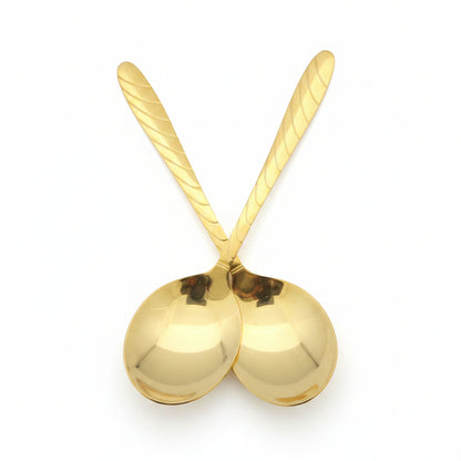 Luxury Gold Stainless Steel Dessert Spoon Set – 2 Pieces