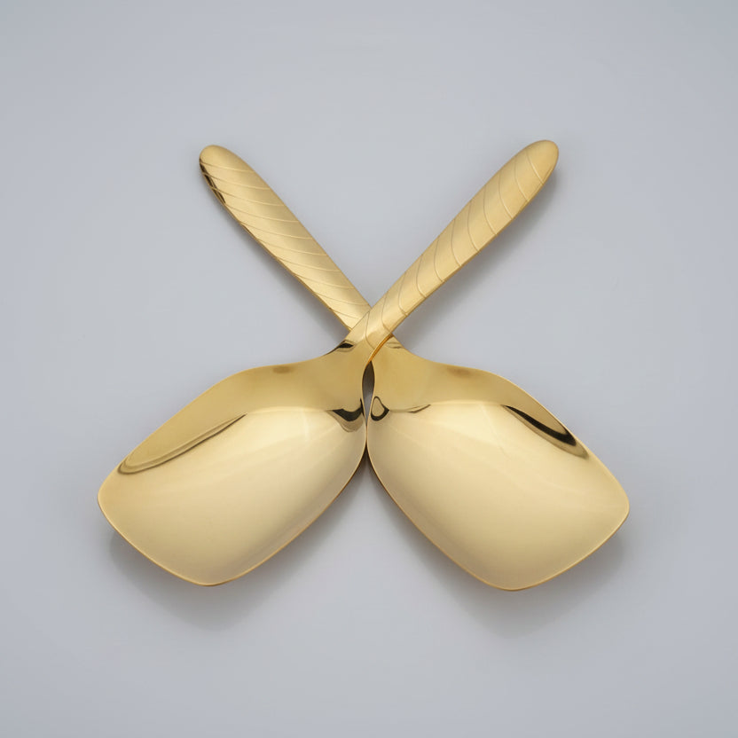 Luxury Gold Stainless Steel Dessert Spoon – 2 Pieces