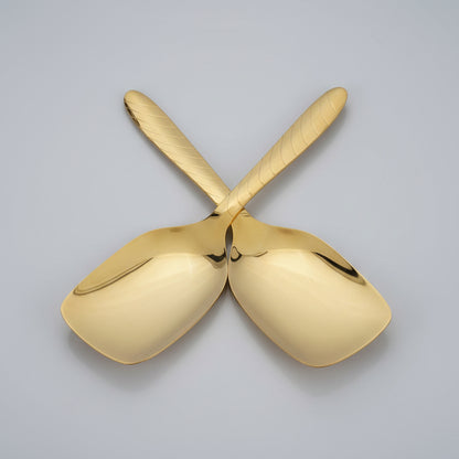 Luxury Gold Stainless Steel Dessert Spoon – 2 Pieces