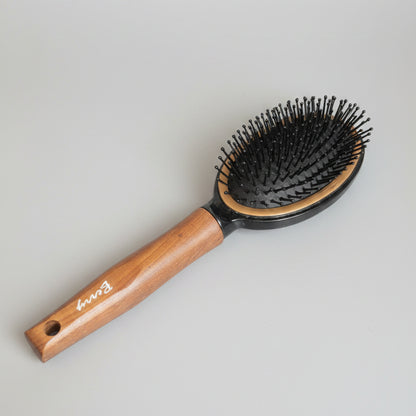 Cushion Hair Brush With Wooden Handle – Detangling Paddle Brush