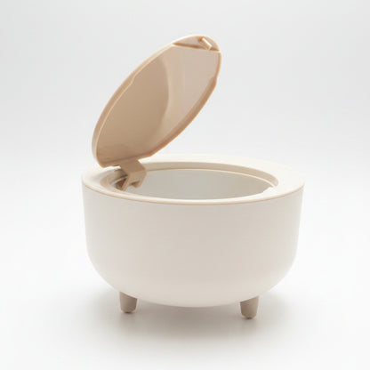 Mini Press Open Trash Can, Compact Desktop Garbage Bin