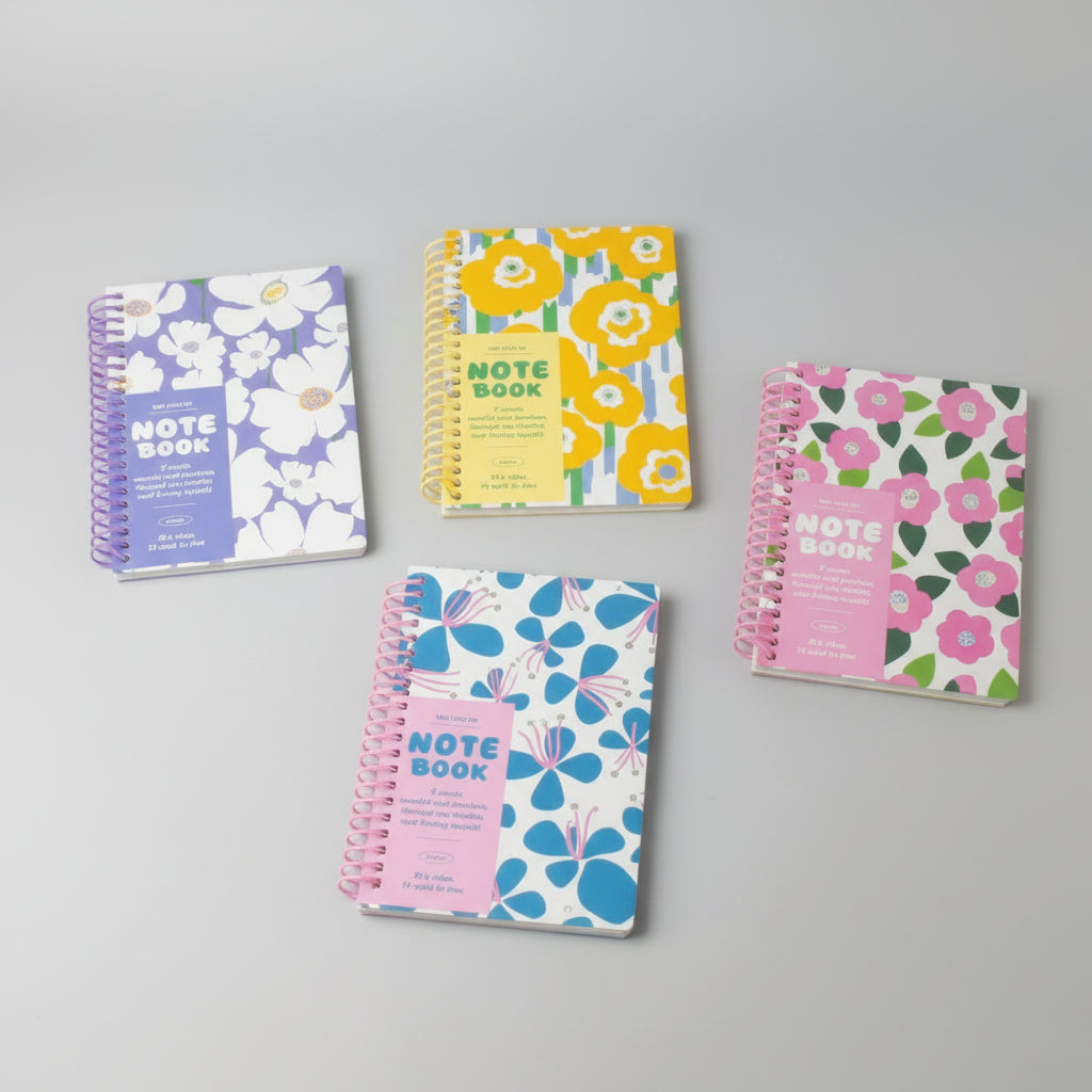 Floral Mini Spiral Notebook – Cute Pocket Memo Book for School, Office & Journaling