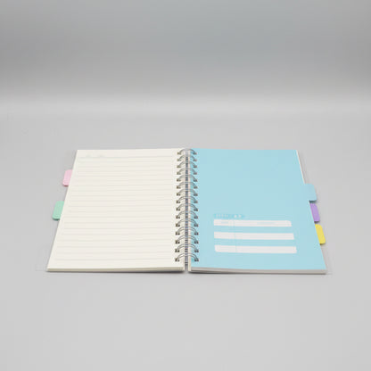 Aesthetic Spiral Notebook with Index Tabs | Multi-Section Study Journal