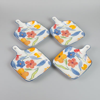 Ceramic Floral Serving Tray | Snack & Dessert Plates 1PCS