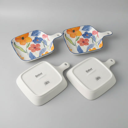 Ceramic Floral Serving Tray | Snack & Dessert Plates 1PCS