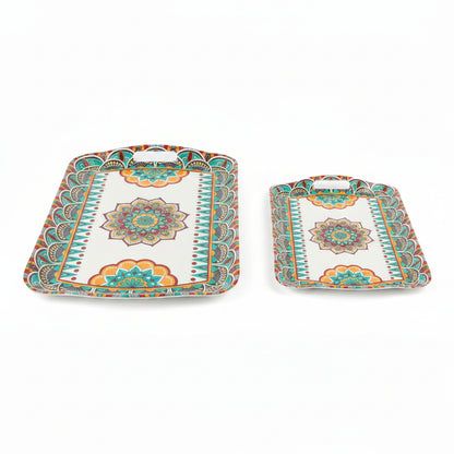 Boho Mandala Printed Melamine Serving Tray (Large & Medium)