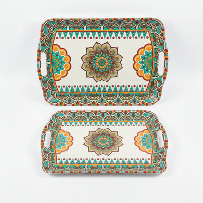 Boho Mandala Printed Melamine Serving Tray (Large & Medium)