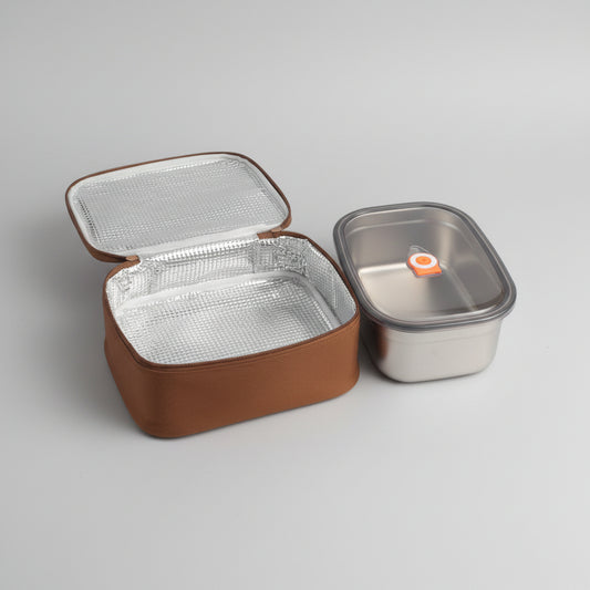 Stainless Steel Thermal Lunch Box Container with Thermal Insulated Carry Bag Set