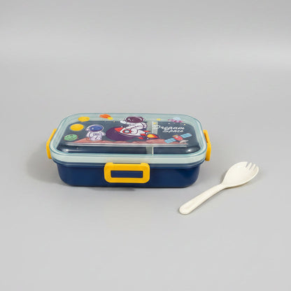 Kids Stainless Steel Lunch Box with Spoon – Leakproof Space Theme Bento Lunch Box for School