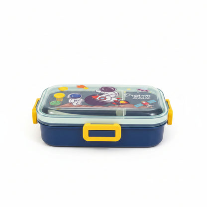 Kids Stainless Steel Lunch Box with Spoon – Leakproof Space Theme Bento Lunch Box for School