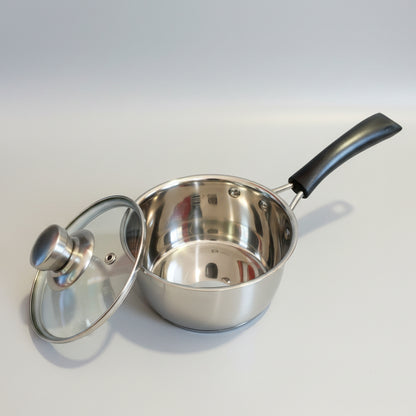 Stainless Steel Milk Pan with Glass Lid | High-Quality Saucepan for Milk, Tea & Cooking