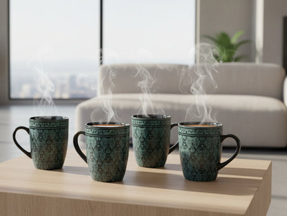 Premium Ceramic Coffee Mug Set of 6 | Printed Tea & Coffee Cups