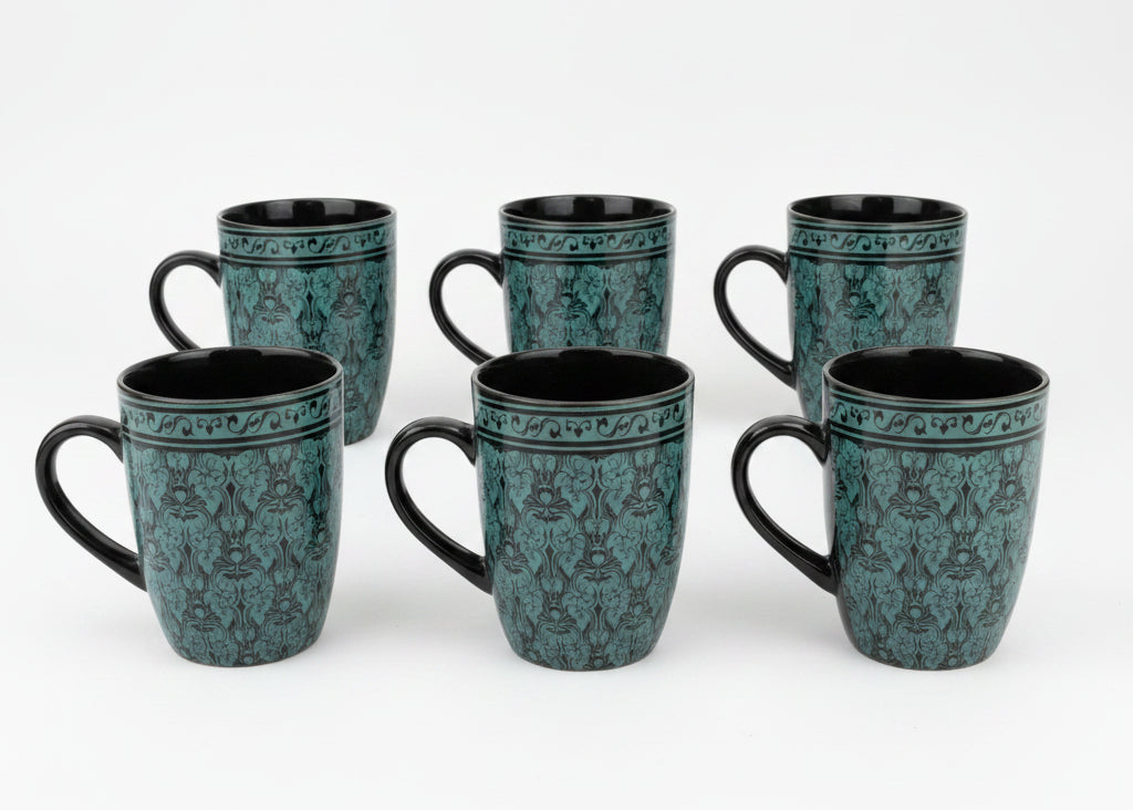 Premium Ceramic Coffee Mug Set of 6 | Printed Tea & Coffee Cups