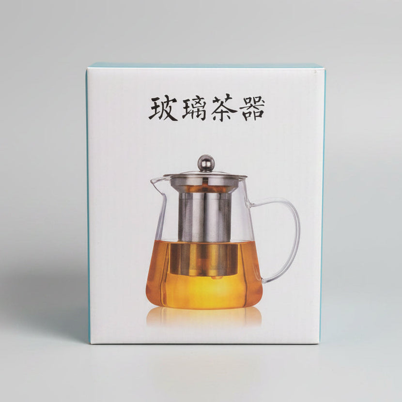 Glass Tea Pot with Stainless Steel Infuser | Heat Resistant Loose Leaf Tea Kettle