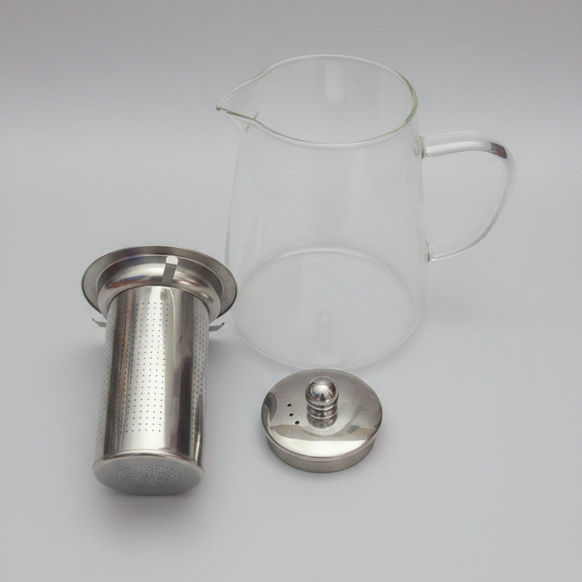 Glass Tea Pot with Stainless Steel Infuser | Heat Resistant Loose Leaf Tea Kettle