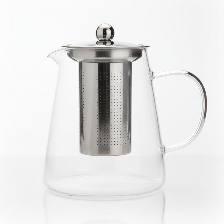 Glass Tea Pot with Stainless Steel Infuser | Heat Resistant Loose Leaf Tea Kettle