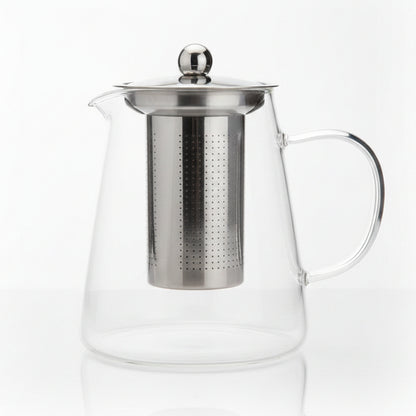 Glass Tea Pot with Stainless Steel Infuser | Heat Resistant Loose Leaf Tea Kettle