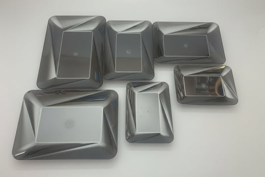 6PCS Premium Plastic Serving Tray Set – Multipurpose Food Serving Trays