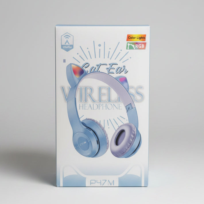 Cat Ear Wireless Bluetooth Headphones with RGB Lights