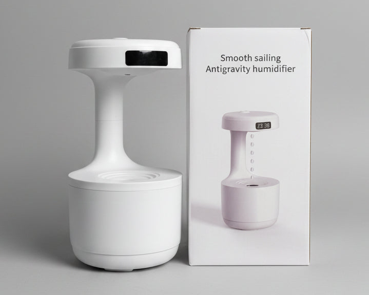 Antigravity Humidifier with LED Clock Display – USB Air Moisturizer