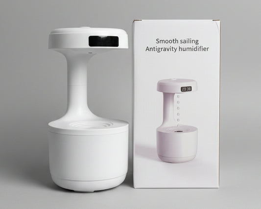 Antigravity Humidifier with LED Clock Display – USB Air Moisturizer