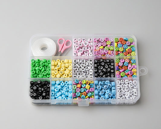 DIY Bracelet Making Kit with Alphabet Beads & Storage Box