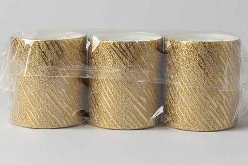 Luxury Gold Textured Ceramic Tea Light Candle Holders – Set of 6