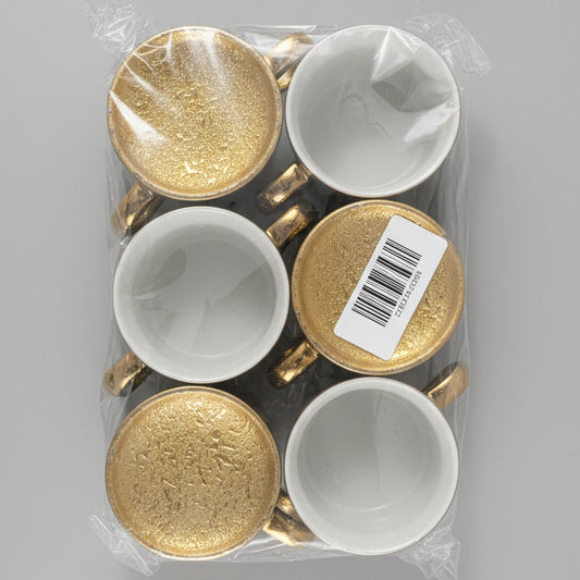Luxury Gold Textured Ceramic Tea Light Candle Holders – Set of 6