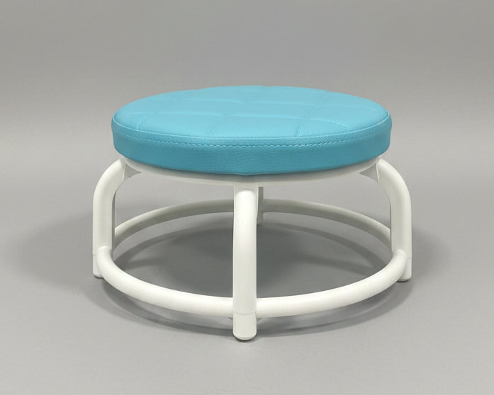 Modern Round Cushioned Stool with Metal Frame