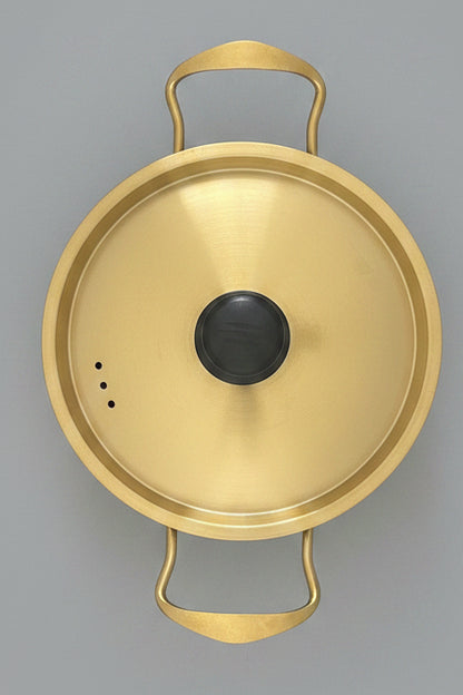 Golden Aluminum Cooking Pot with Lid