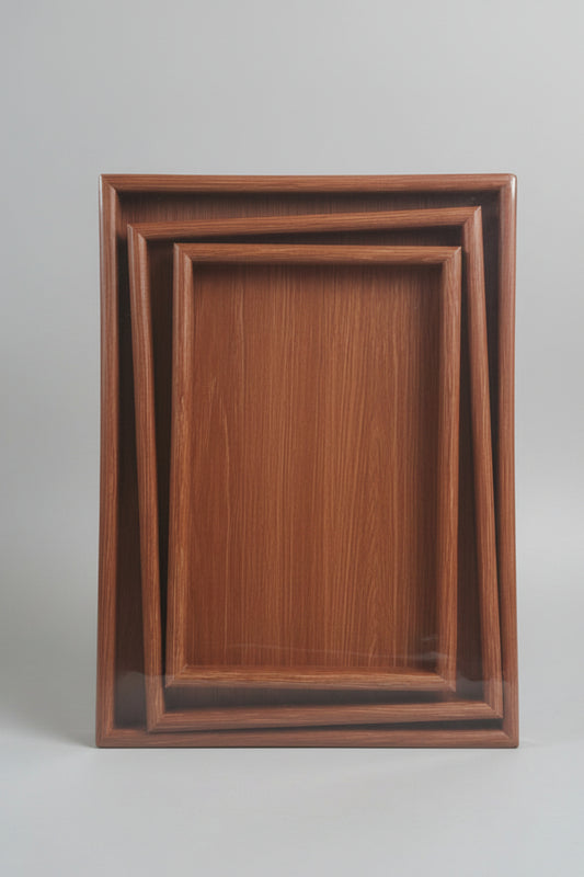 Premium Wooden Serving Tray Set (3 Pieces)