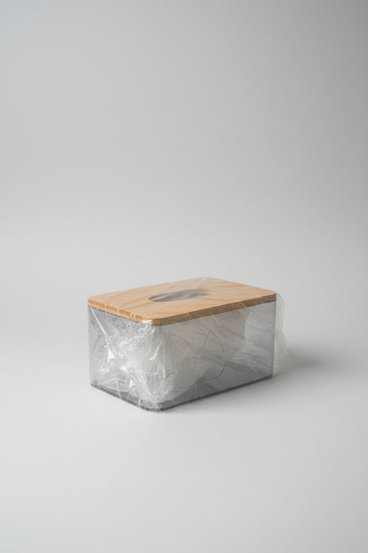 Modern Tissue Box Holder with Wooden Lid