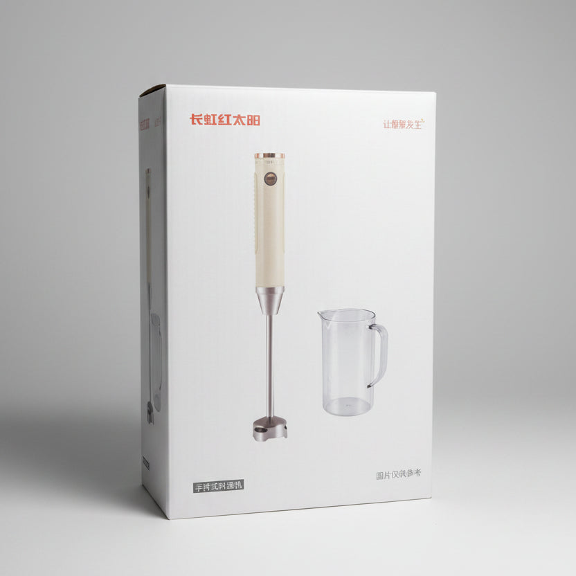 Changhong Red Sun Handheld Immersion Stick Blender Set with Measuring Beaker