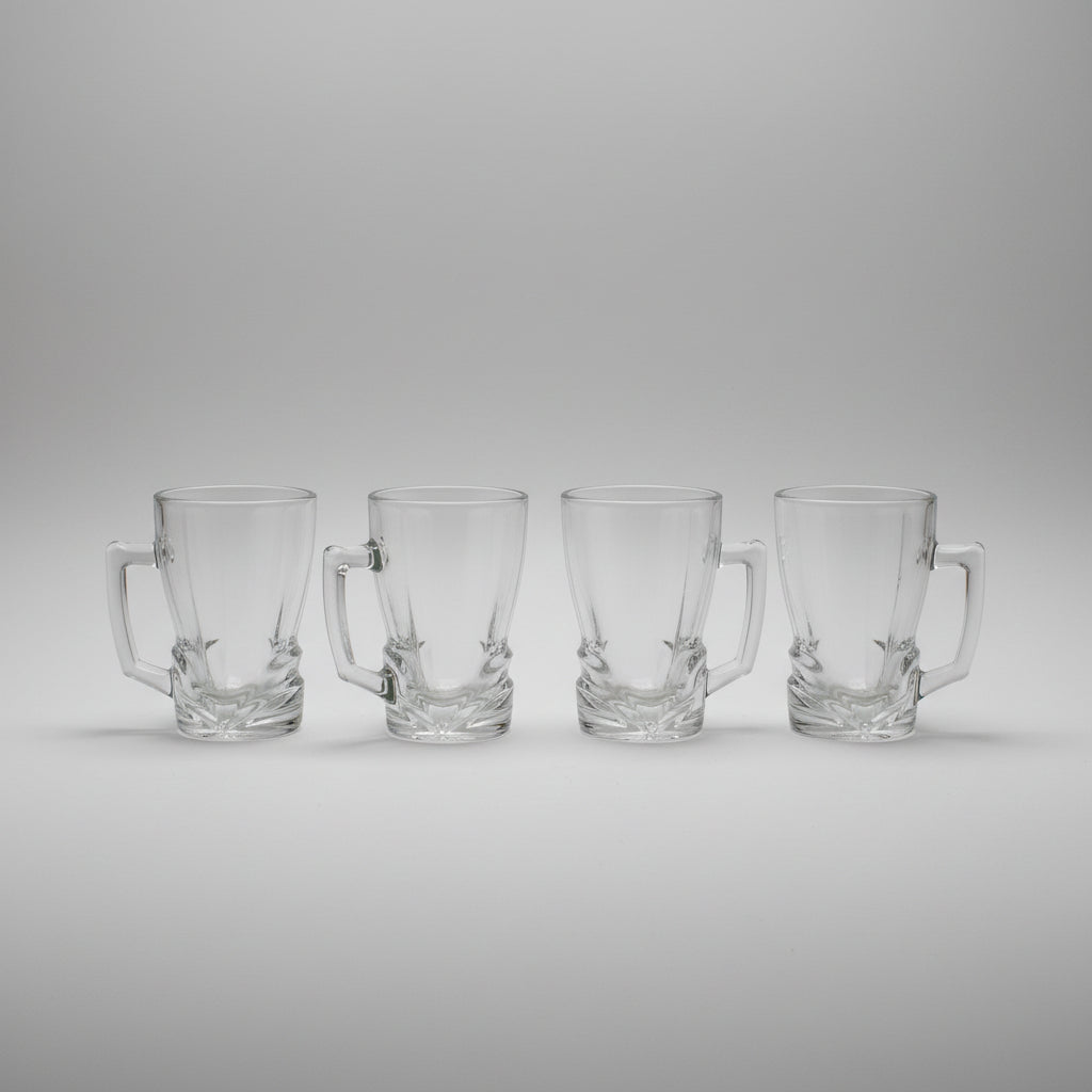 Delisoga® 6-Piece Vintage Fluted Glass Coffee & Tea Mug Set