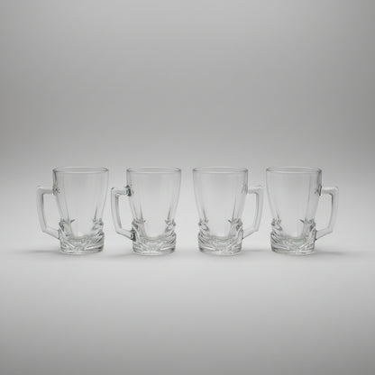Delisoga® 6-Piece Vintage Fluted Glass Coffee & Tea Mug Set