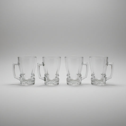 Delisoga® 6-Piece Vintage Fluted Glass Coffee & Tea Mug Set