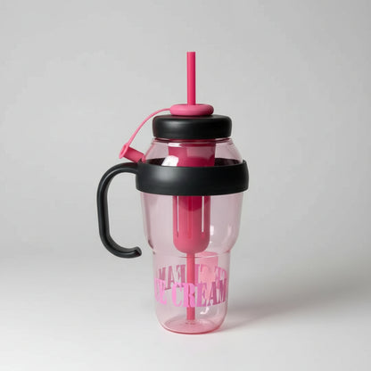Shaped Sipper Tumbler with Straw & Stirrer