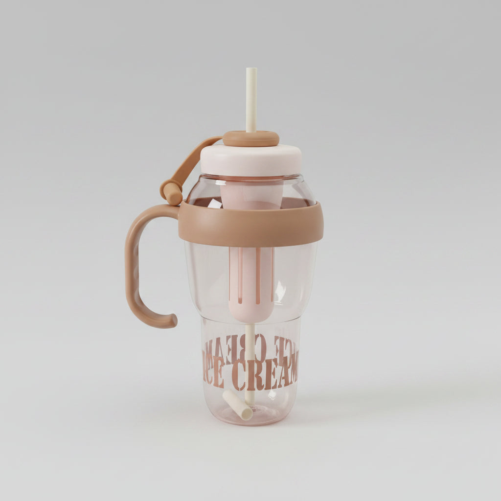 Shaped Sipper Tumbler with Straw & Stirrer