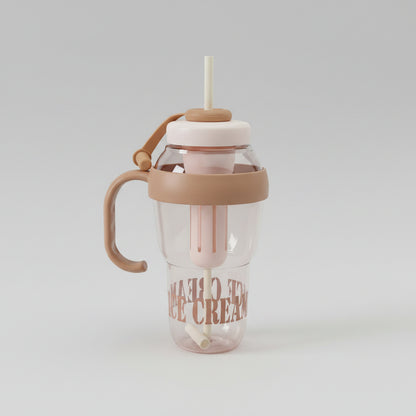 Shaped Sipper Tumbler with Straw & Stirrer