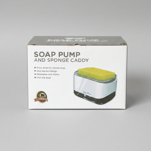 2-in-1 Soap Pump Dispenser & Sponge Holder Caddy
