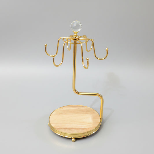 Luxury Gold & Wooden Mug Tree Holder