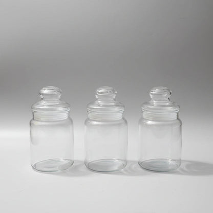 3-Piece Airtight Glass Storage Jar Canister Set