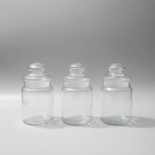 3-Piece Airtight Glass Storage Jar Canister Set