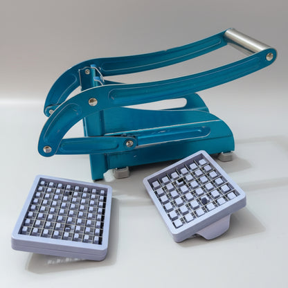 Heavy-Duty Metal French Fry Cutter & Stainless Steel Vegetable Dicer