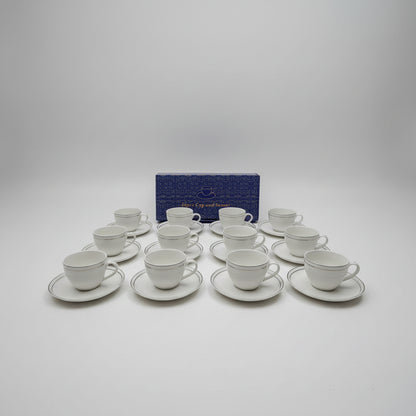 12-Piece Ceramic Tea Cup and Saucer Set (Service for 6)