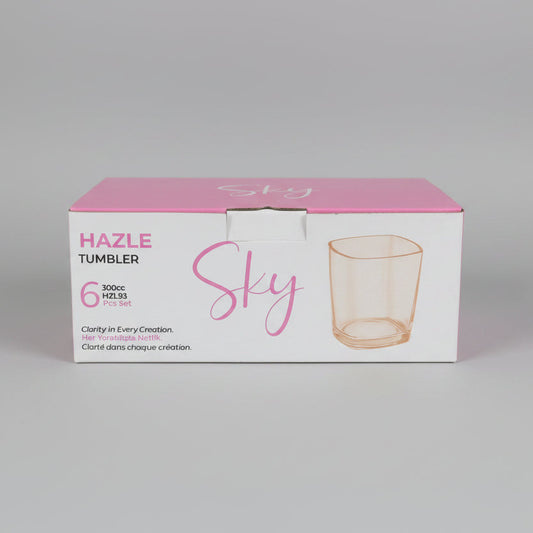 HAZLE Sky 6-Piece Glass Water & Juice Tumbler Set
